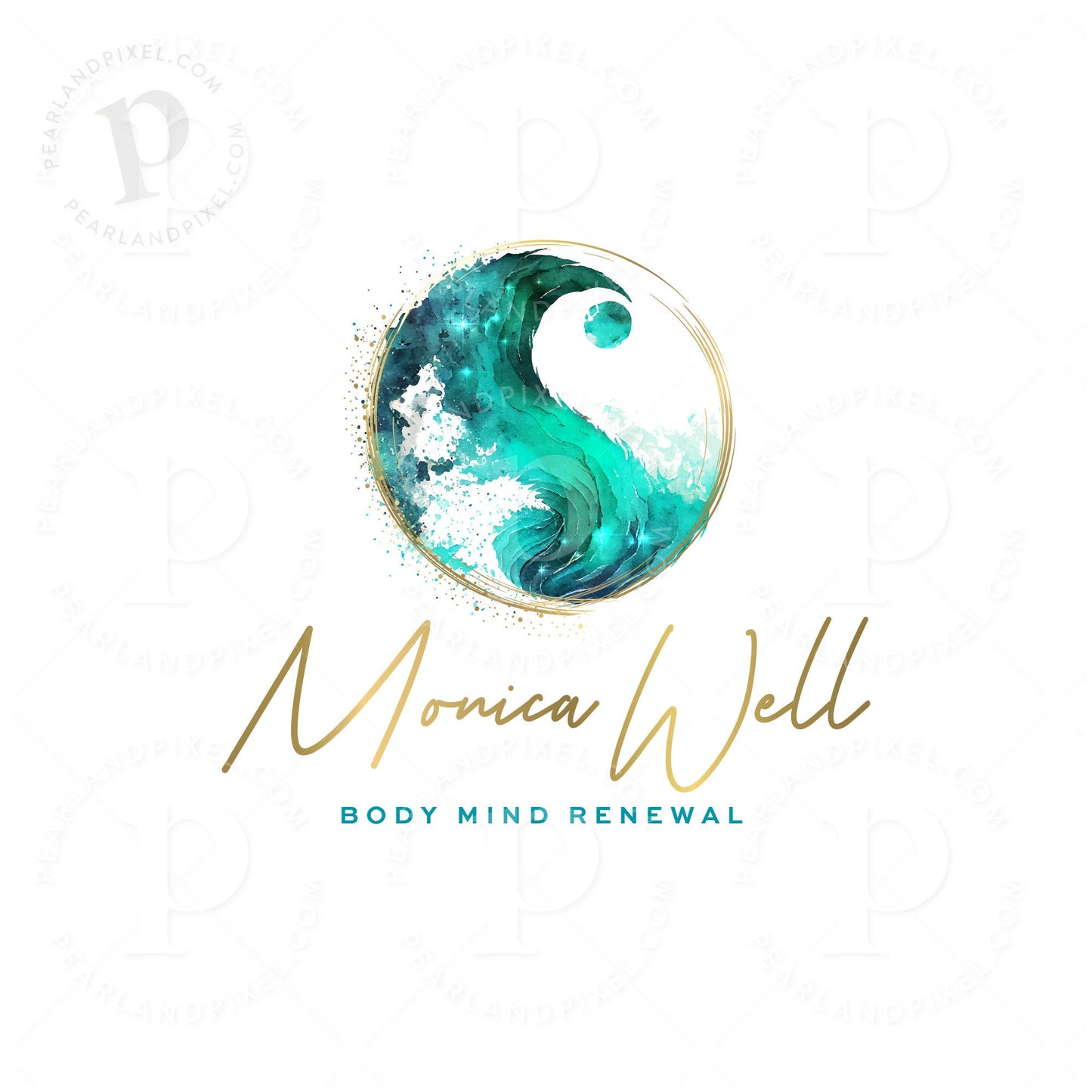 Yin Yang Logo – Wellness Branding With Calming Watercolor Design & Balance Symbol