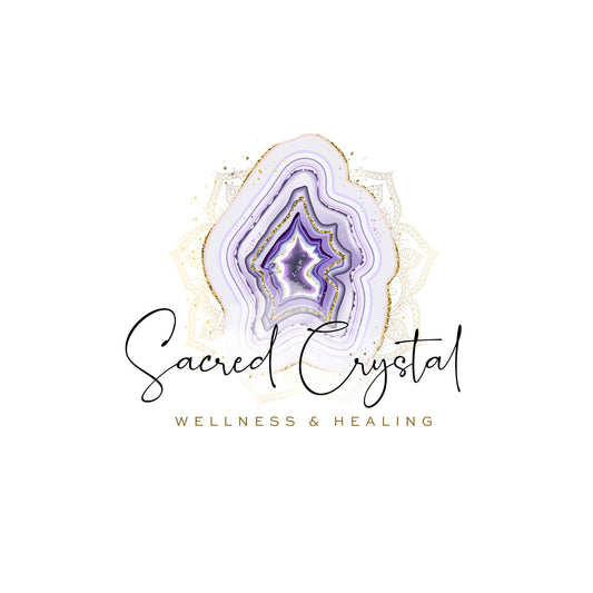 Amethyst Crystal Logo – Custom Boho Logo Design | Wellness Branding Package