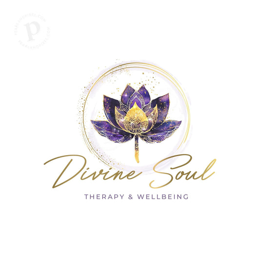 Lotus Logo Design, Holistic Branding, Wellness Brand Kit for Yoga, Therapy, Spa and Healing