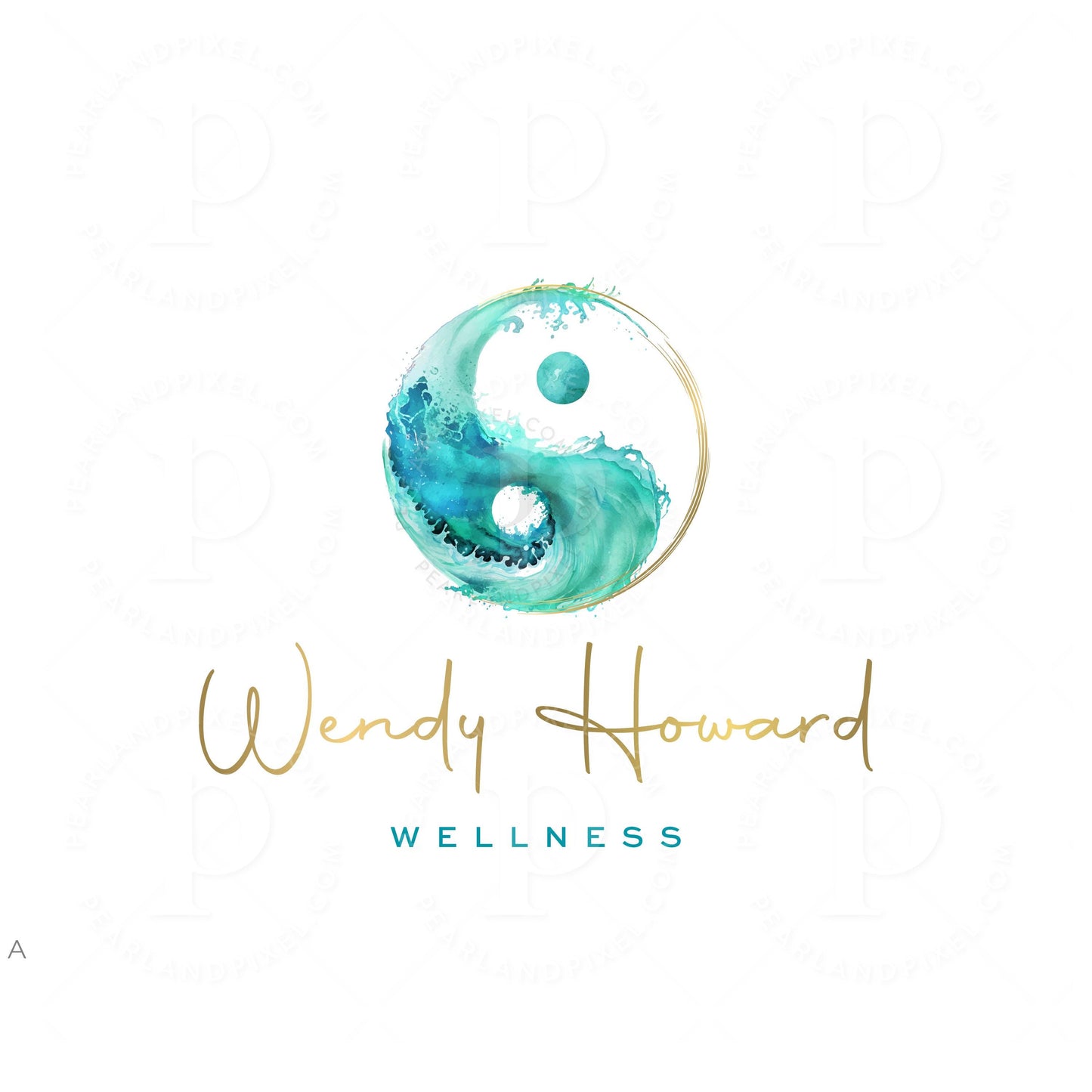 Yin Yang Wellness Logo – Teal Ocean Wave | Custom Holistic Brand Design