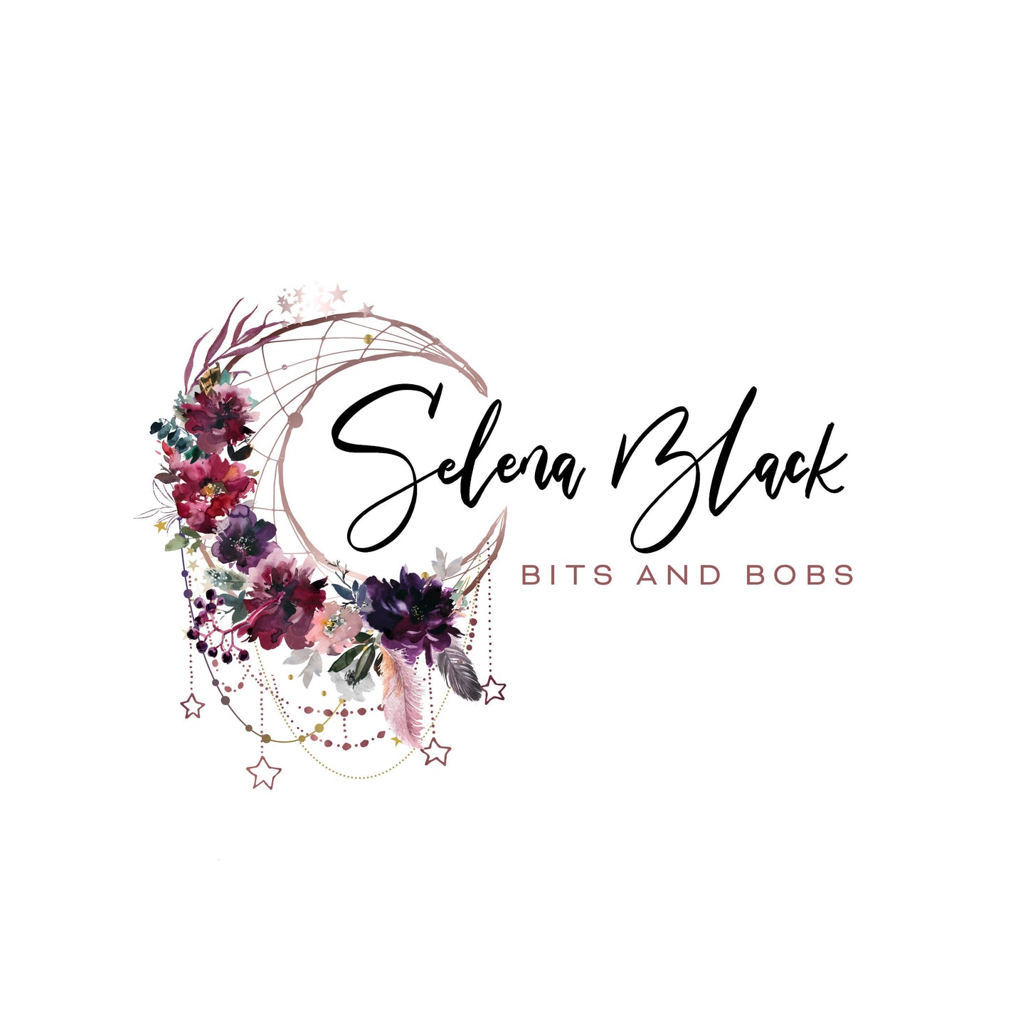 Boho Witch Logo – Custom Dreamcatcher Design With Dark Moon Symbol