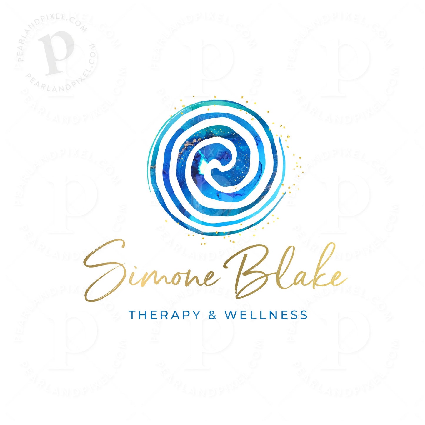 Blue Spiral Wellness Logo – Holistic Health Branding & Custom Wellness Design