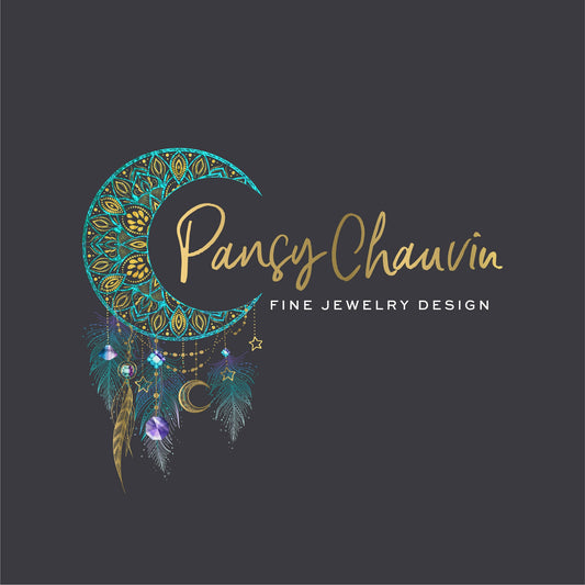 Moon Dreamcatcher Logo – Boho Logo Design | Celestial Feather Design & Luxury Brand Identity