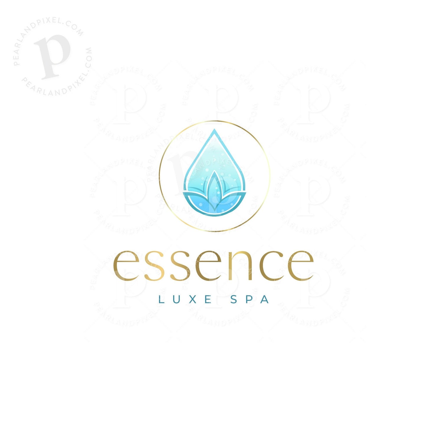 Personalized Logo Design for Wellness, IV Treatment, Hydration, Clinic Branding, Therapy - Blue and Gold Drip