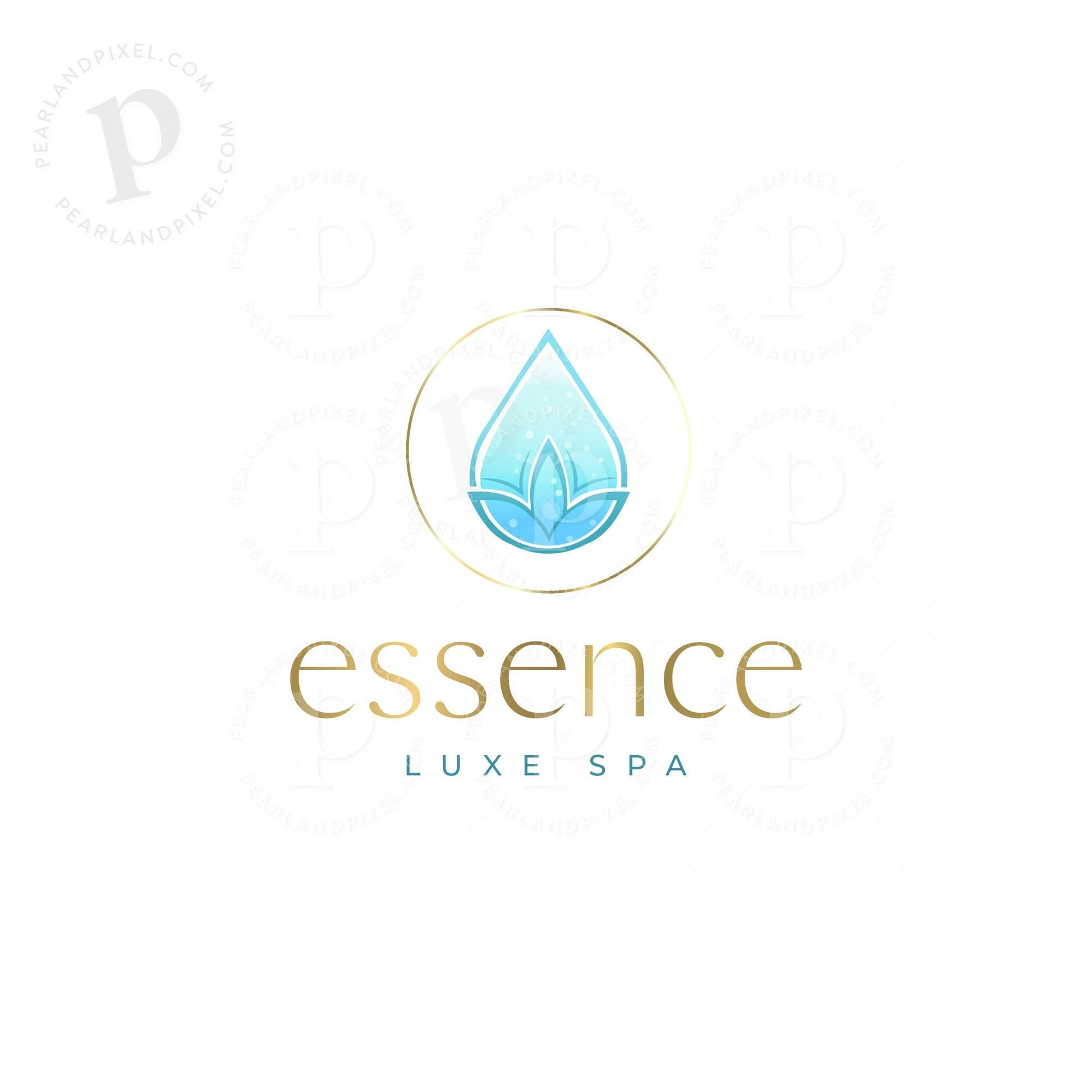 Personalized Logo Design for Wellness, IV Treatment, Hydration, Clinic Branding, Therapy - Blue and Gold Drip