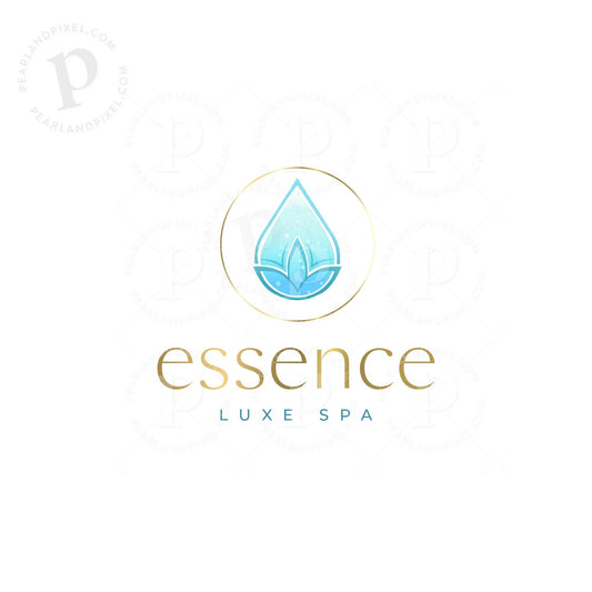 Personalized Logo Design for Wellness, IV Treatment, Hydration, Clinic Branding, Therapy - Blue and Gold Drip