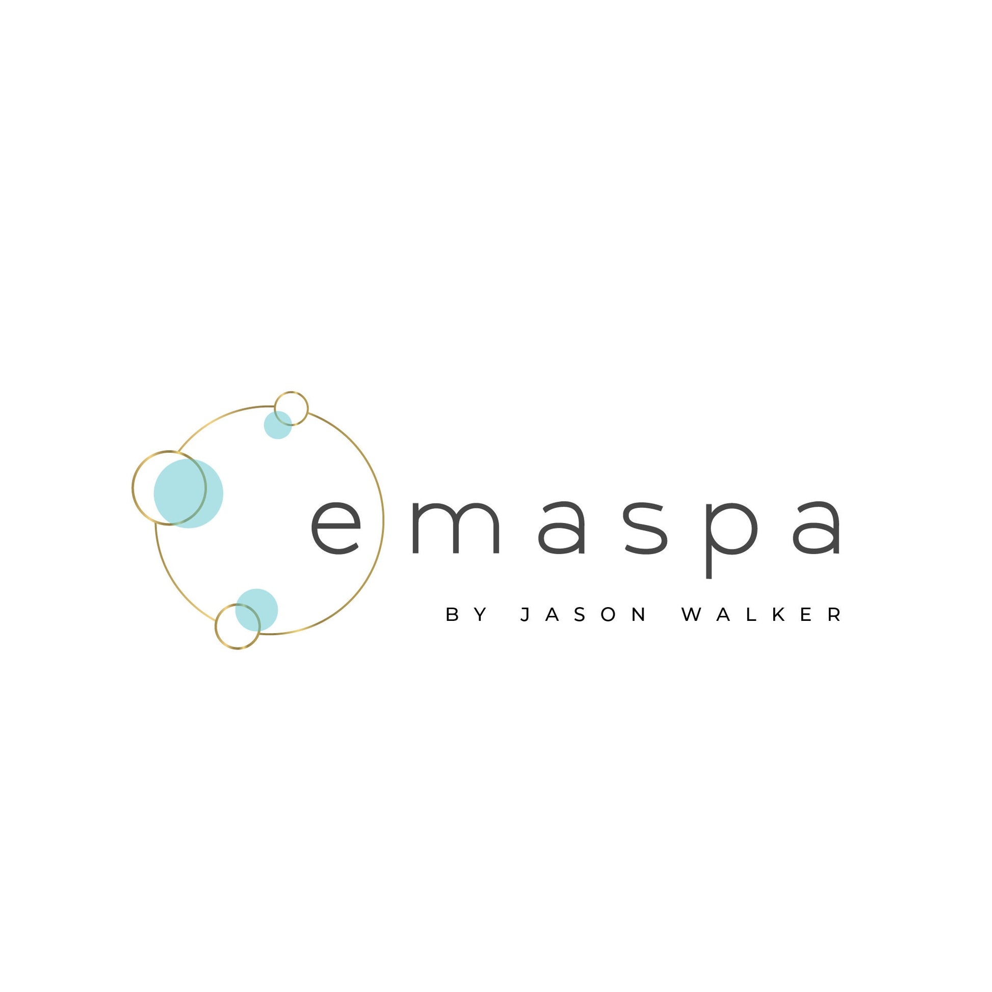 Modern Health Clinic Logo Design - Teal and Luxury Gold Circles with Clean Font