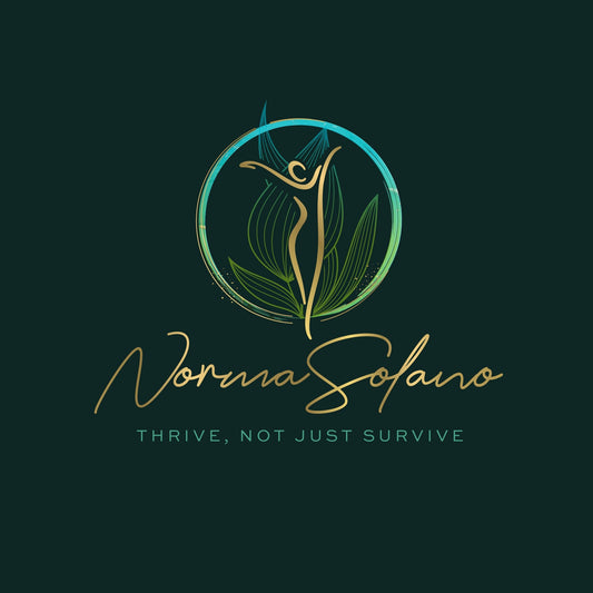 Wellness Logo Design – Green Leaf Logo, Gold Silhouette Branding Package