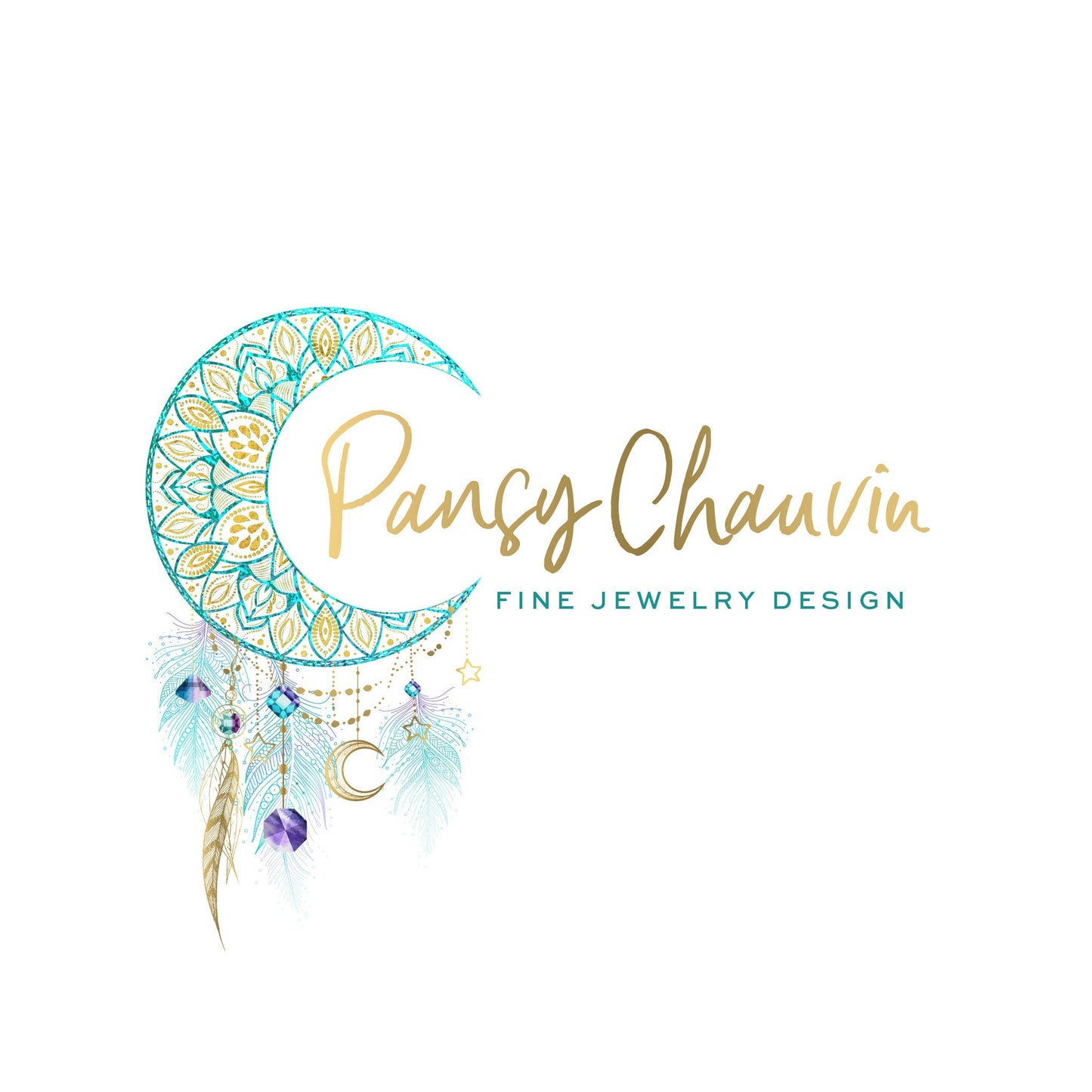 Boho Logo Design | Mystical Moon Dreamcatcher Logo & Elegant Branding Package