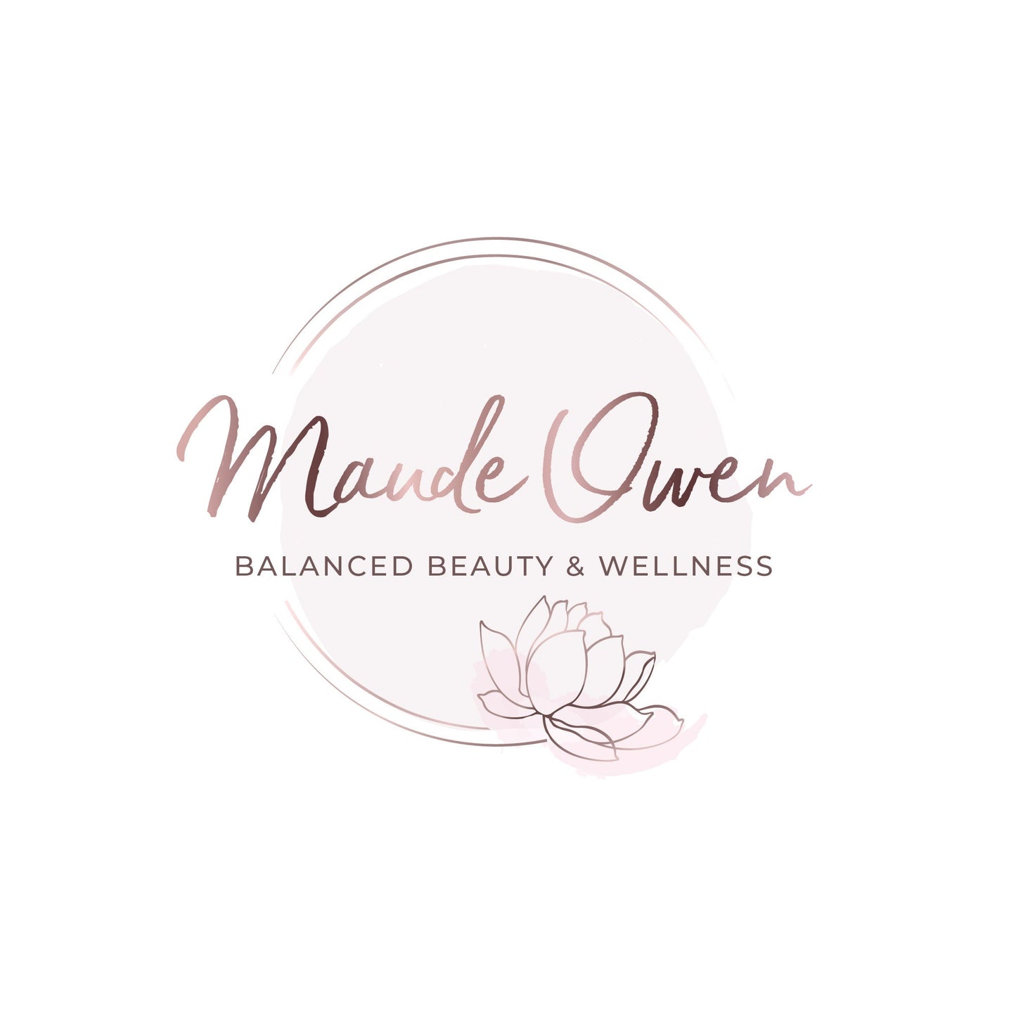 Rose Gold Logo - Custom Lotus Flower Branding Package | Elegant Wellness Design