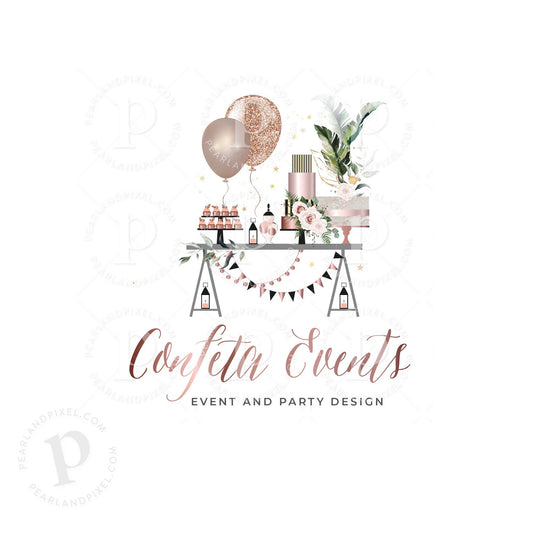 Balloon Party Logo - Vibrant Confetti Design For Event Planner Branding