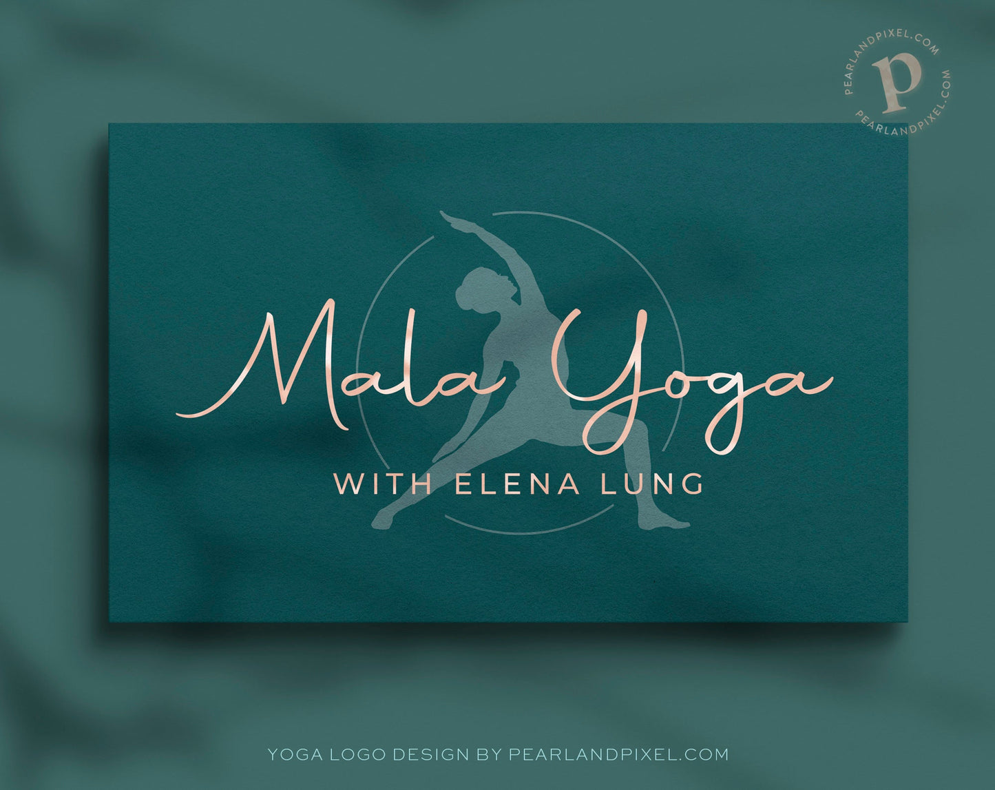 Yoga Logo Design – Custom Wellness Branding With Blue Gold Female Pose