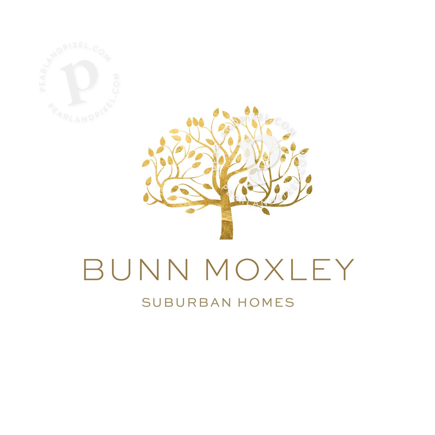 Gold Foil Logo | Premade Mulberry Tree Emblem - Elegant Luxury Design