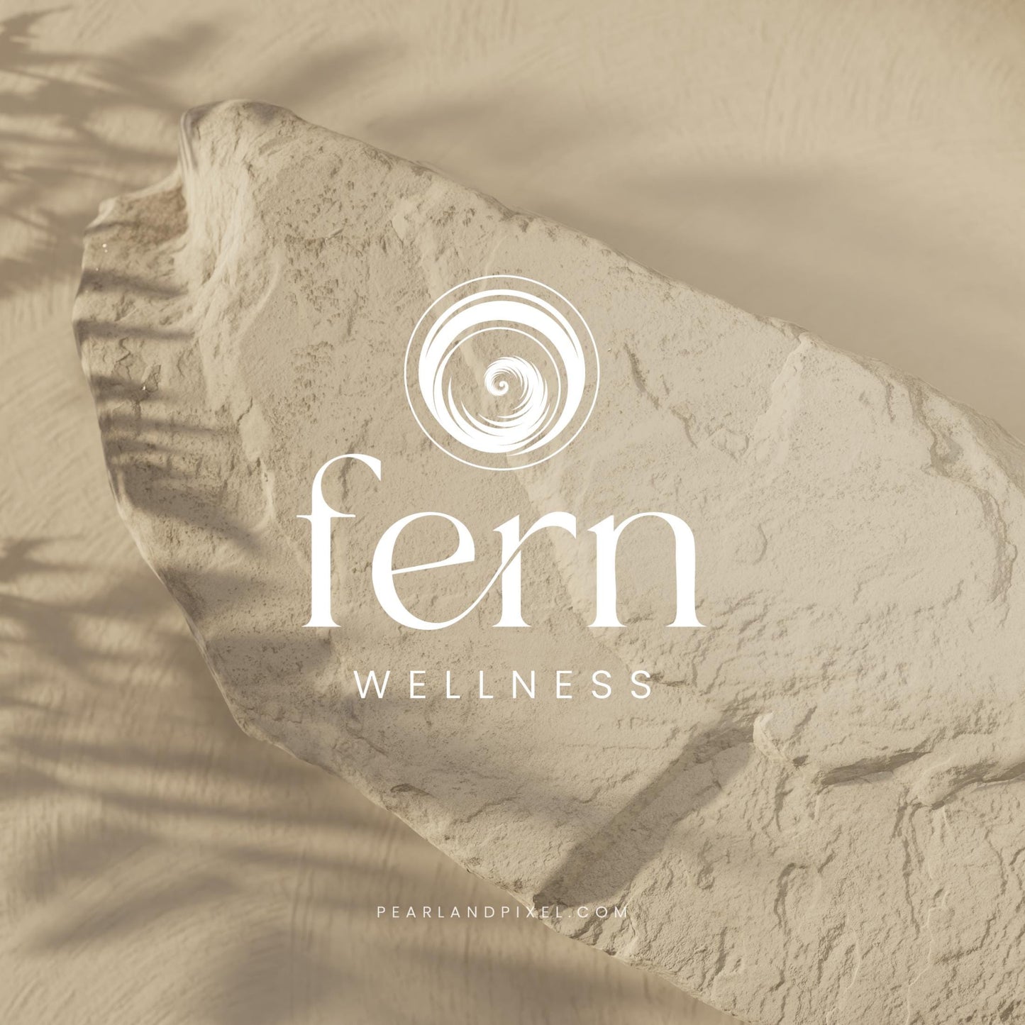 Fern Spiral Logo – Organic Brand Identity & Wellness Logo Design Kit