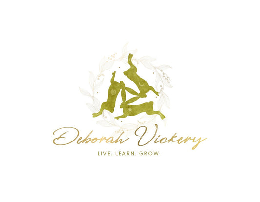 Three Hare Logo Design - Custom Pagan Wicca Logo with Green Gold Colors