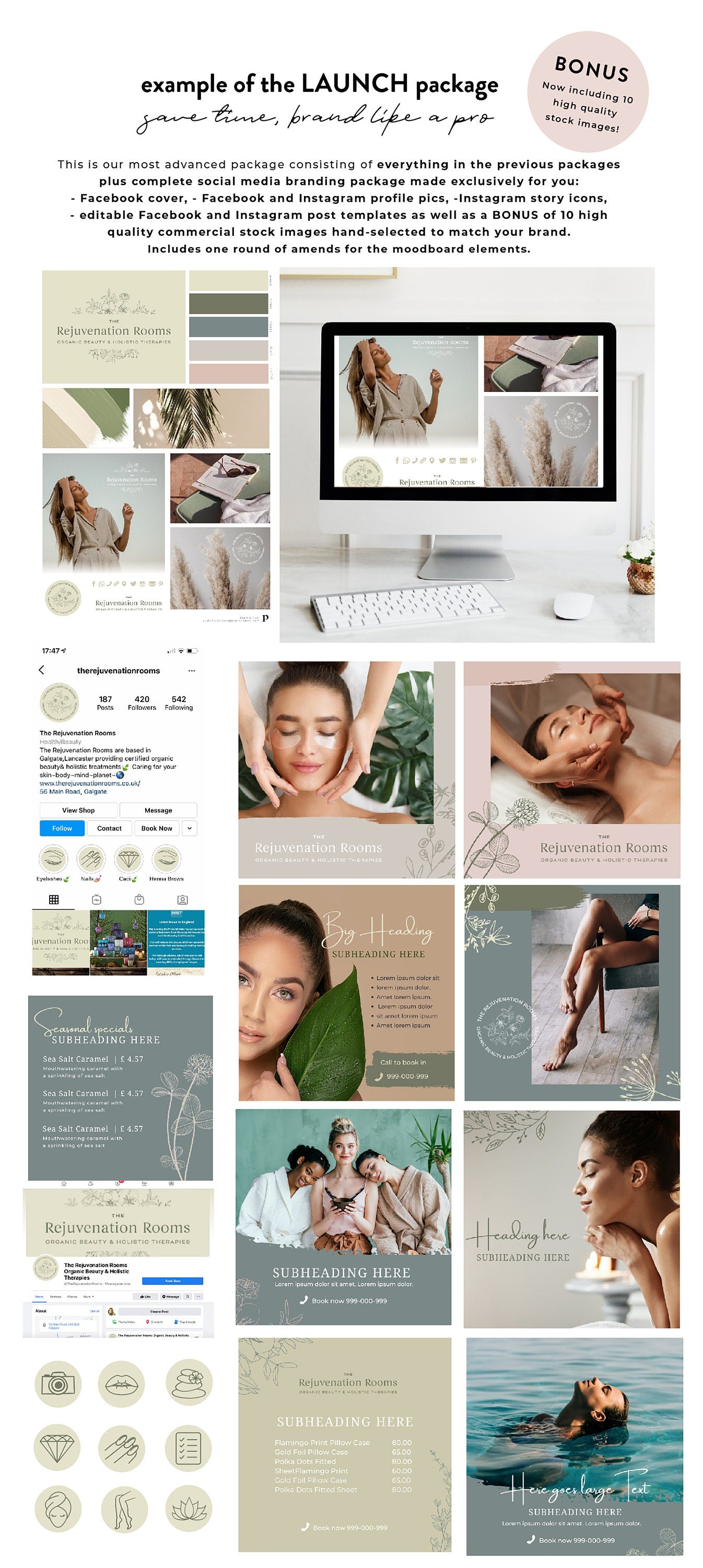 Yoga Logo Design – Custom Wellness Branding With Blue Gold Female Pose