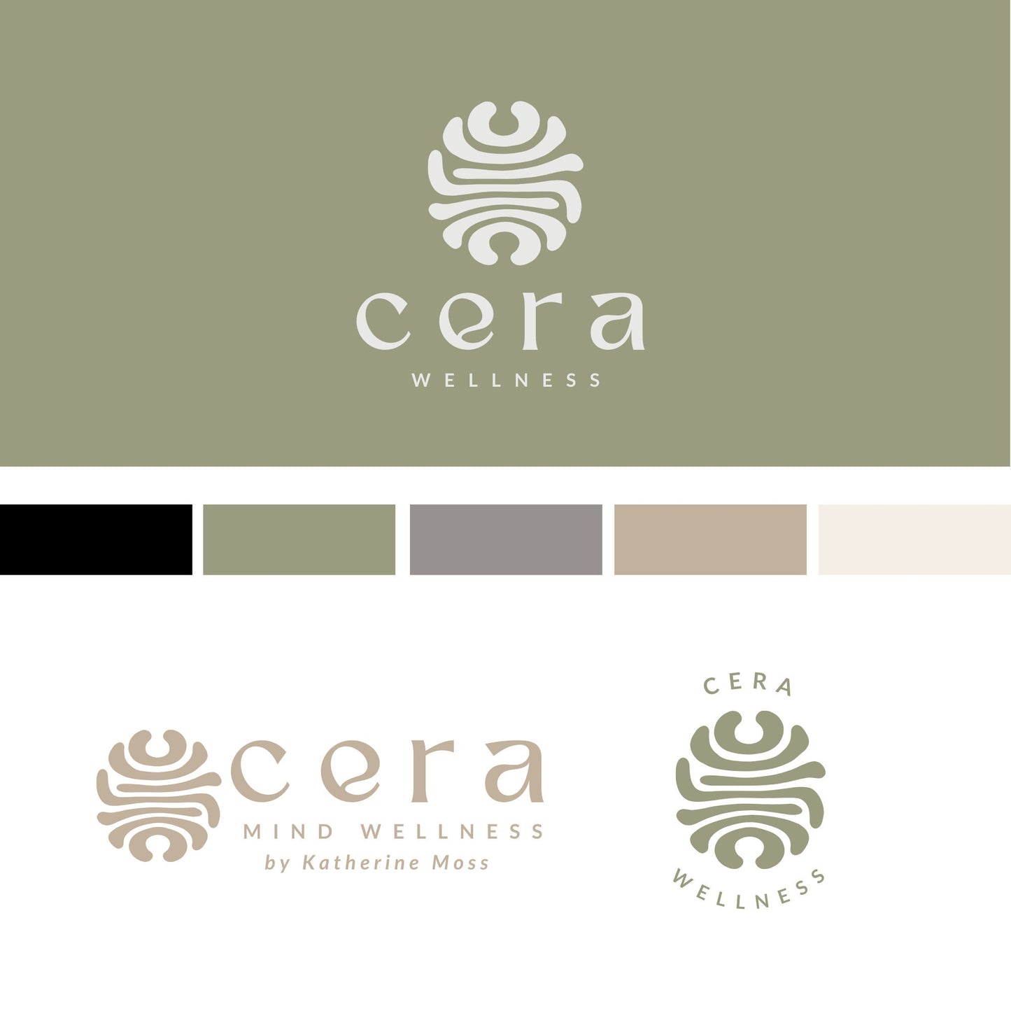 Wellness Brand Logo – Minimalist Logo Design | Abstract Canva Template