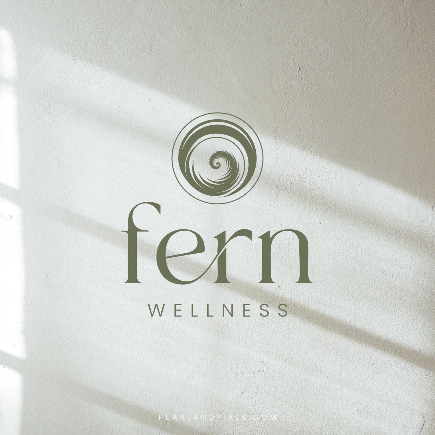 Fern Spiral Logo – Organic Brand Identity & Wellness Logo Design Kit