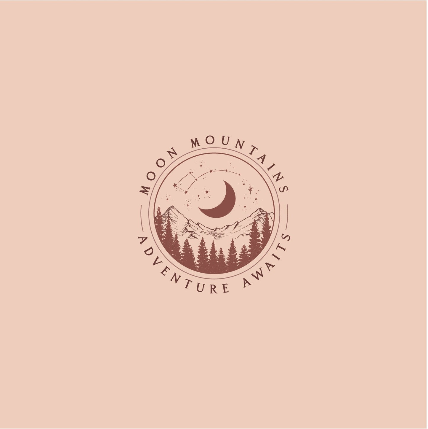Mountain Cabin Stamp Logo – Rustic Cabin Emblem & Custom Logo Branding