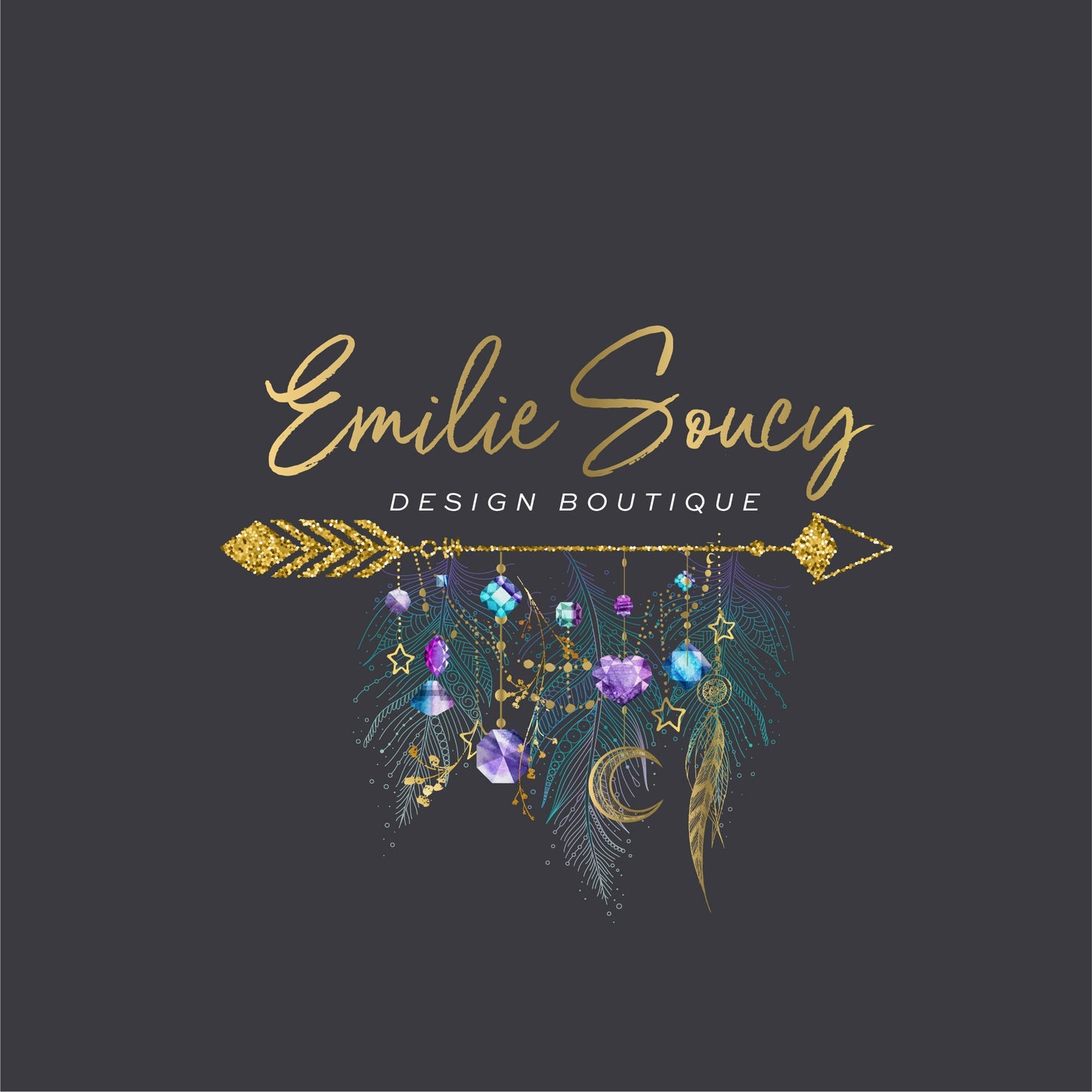 Boho Logo Design | Luxury Brand Package Featuring Sleek Arrow Emblem