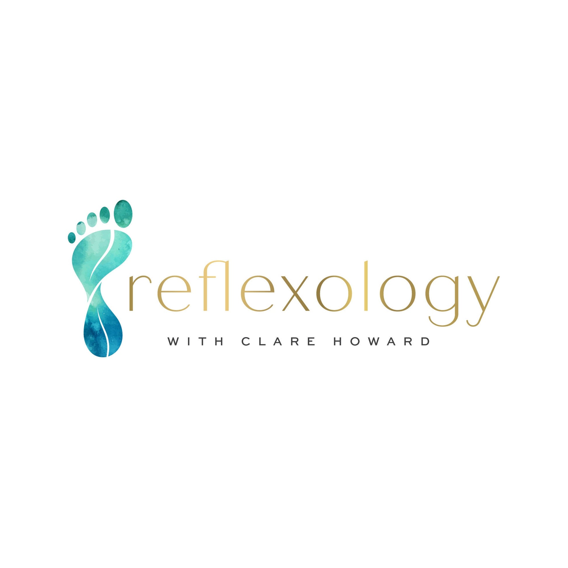 Premade holistic wellness logo with leafy design for reflexology, foot business, podologists and similar.